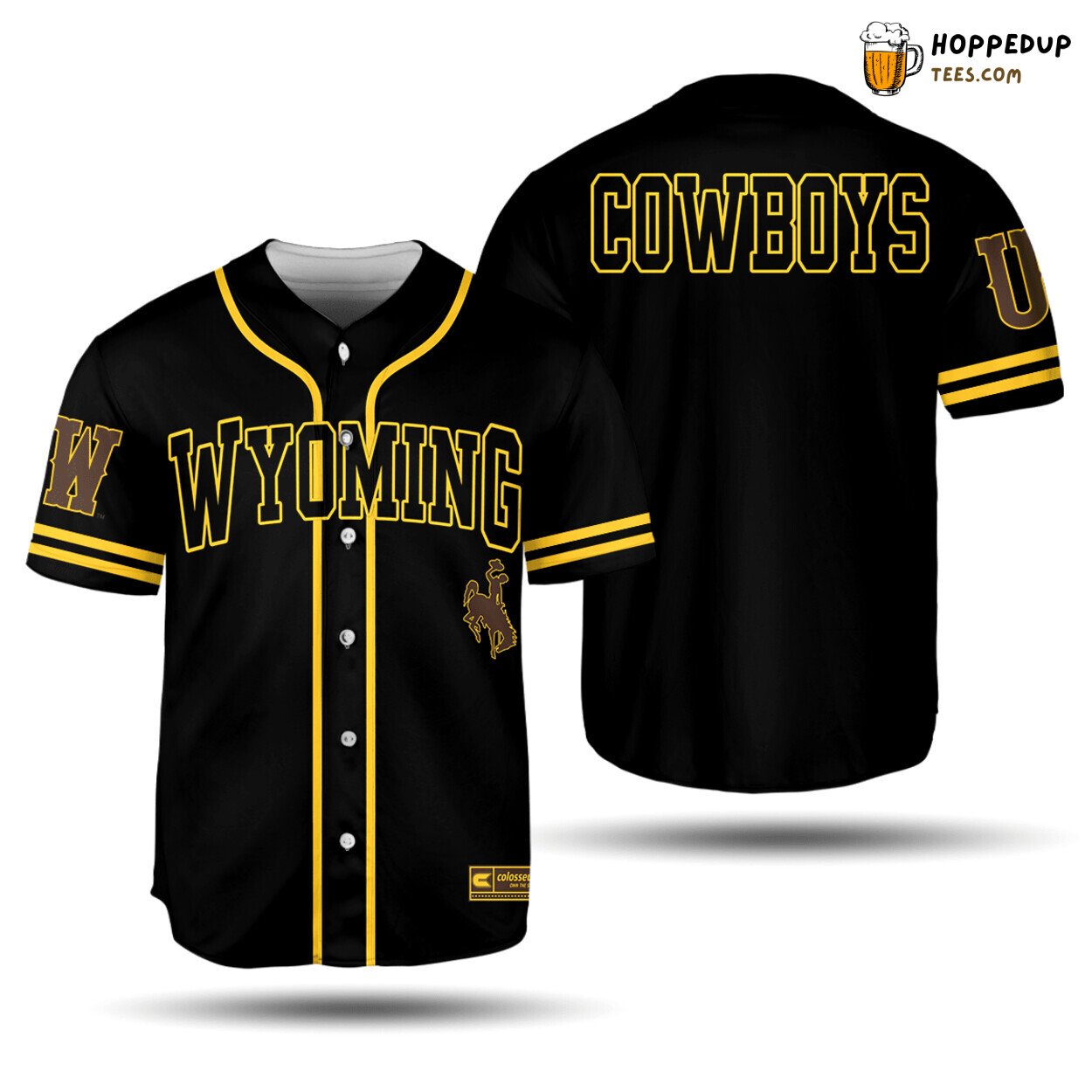 NCAA Wyoming Cowboys Black Baseball Jersey Unisex Shirt