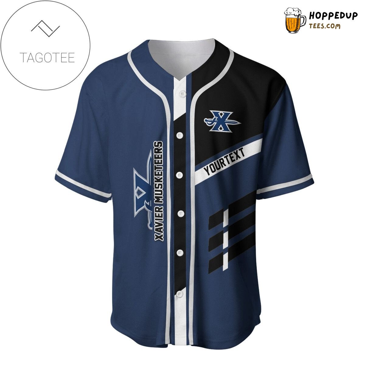 NCAA Xavier Musketeers Custom Text Baseball Jersey Unisex Shirt