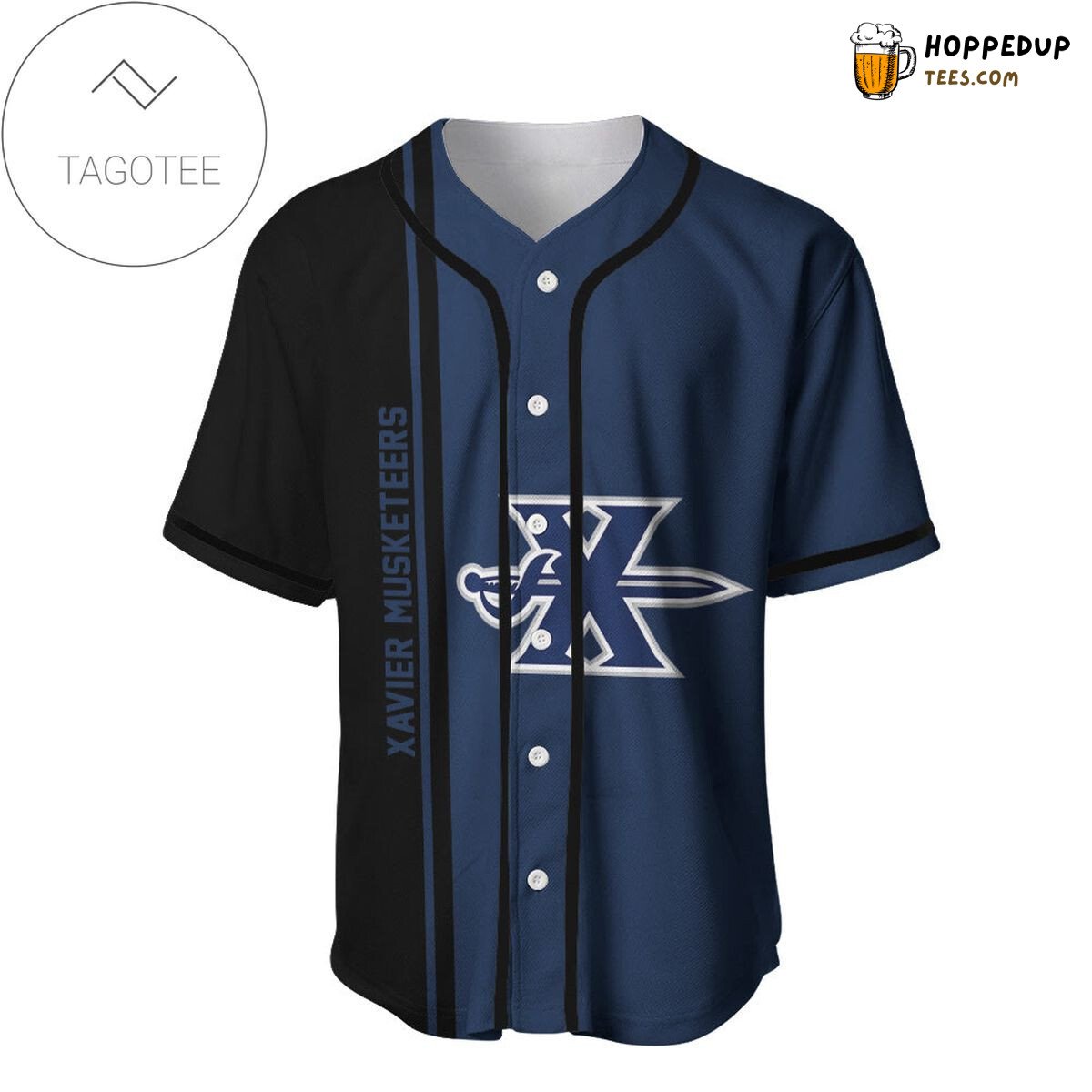 NCAA Xavier Musketeers Half Style Baseball Jersey Unisex Shirt