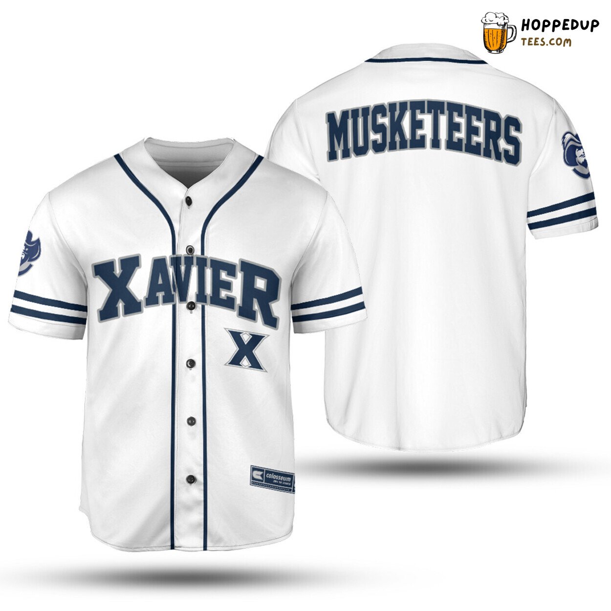 NCAA Xavier Musketeers White Baseball Jersey Unisex Shirt