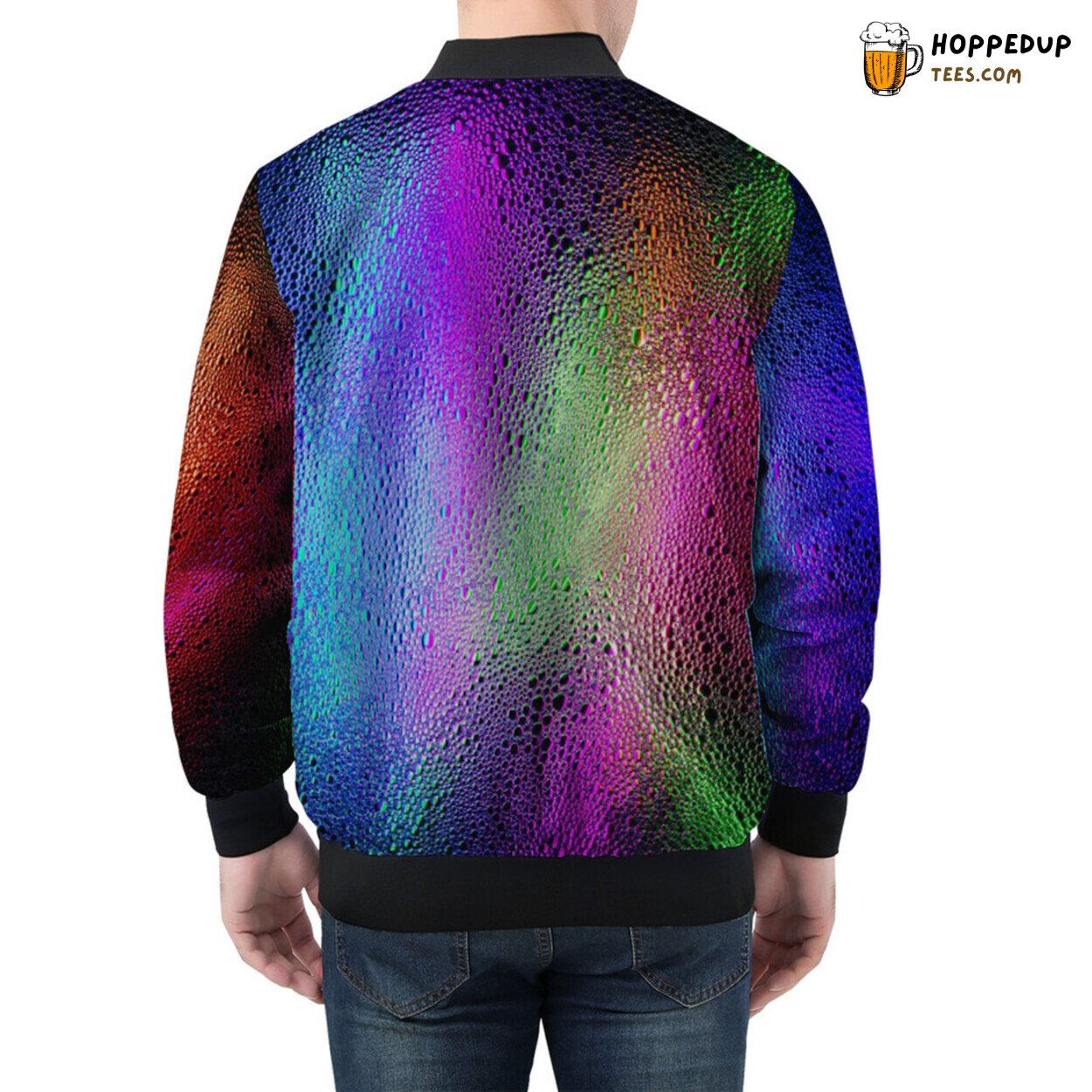 Neon Lights Brilliance Captured on a Remarkable Men’s Bomber Jacket