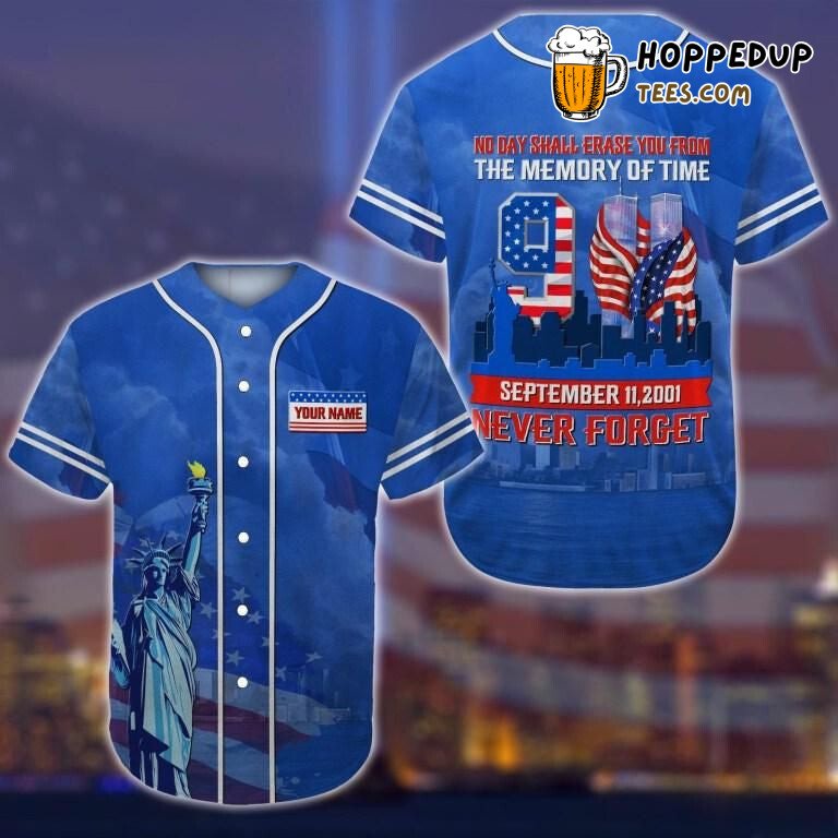 Never Forget Tribute Baseball Jersey Unique Personalized Design Edition