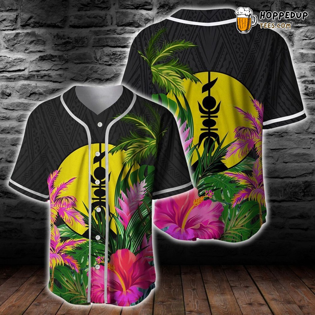 New Caledonia Hibiscus Coconut Baseball Tee Jersey Shirts 3D