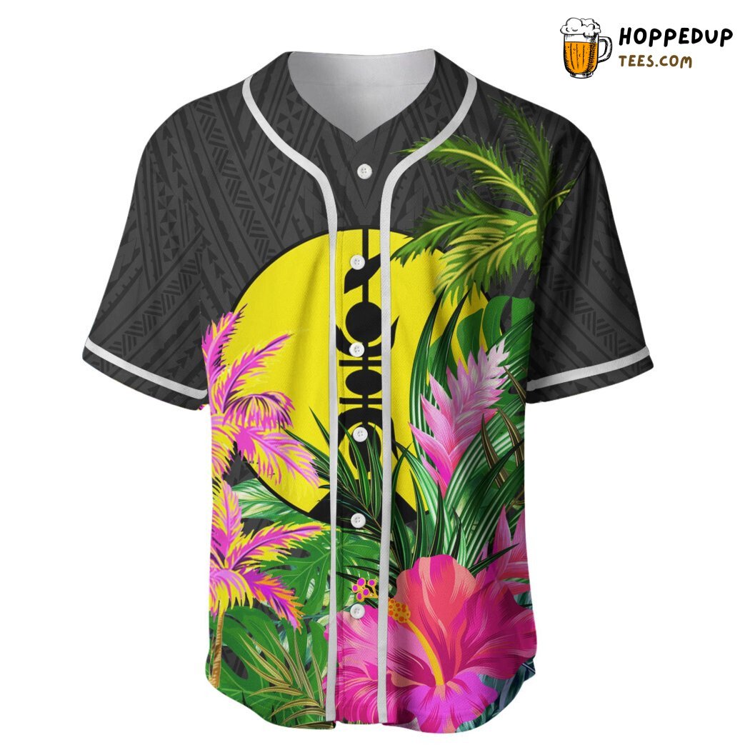 New Caledonia Hibiscus Coconut Baseball Tee Jersey Shirts 3D