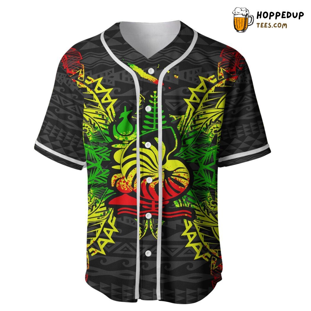 New Caledonia Polynesian Map Reggae Baseball Tee Jersey Shirts 3D
