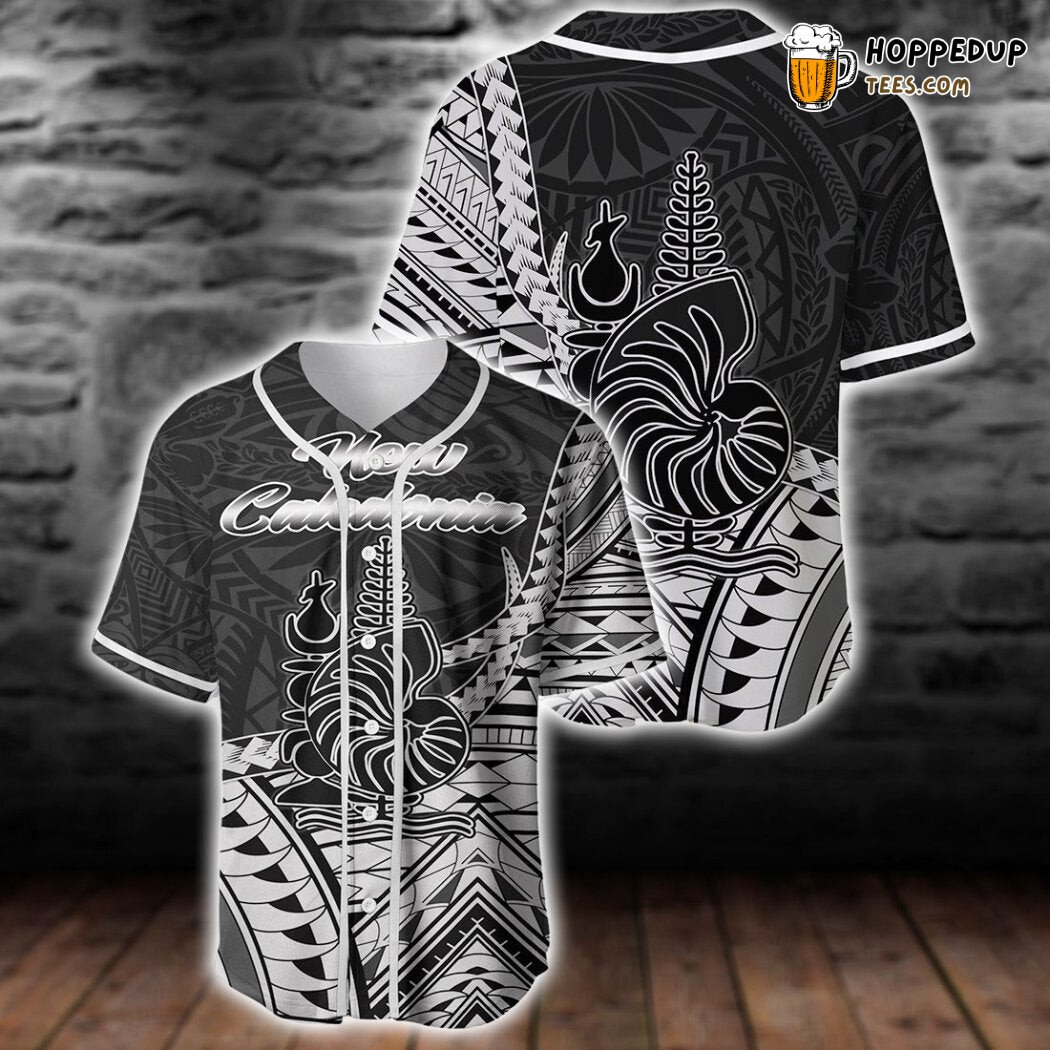 New Caledonia Seal Of New Caledonia Islands Polynesian Patterns Baseball Tee Jersey Shirts 3D