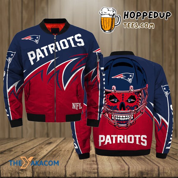 New England Patriots Badge Skull Bomber Jacket Christmas Special