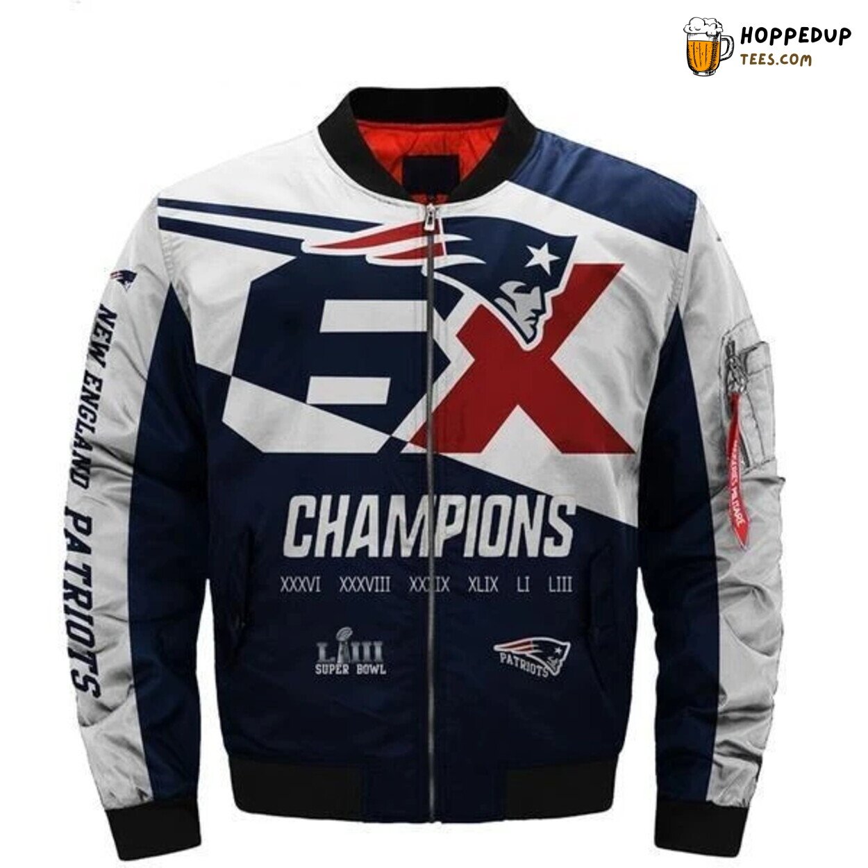 New England Patriots Bomber Jacket 6X Super Bowl Coat Men’s Prestige Pick