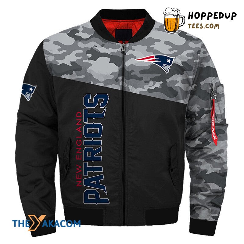 New England Patriots Camo Design Bomber Jacket Christmas Surprise