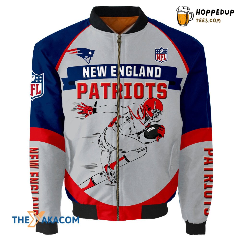 New England Patriots Graphic Player Bomber Jacket Christmas Surprise