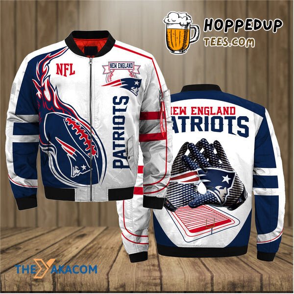 New England Patriots Hand Badge Bomber Jacket Christmas Delight