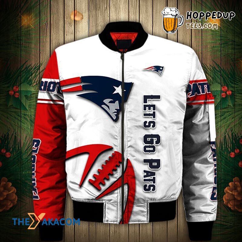 New England Patriots Lets Go Pats Bomber Jacket Christmas Delight
