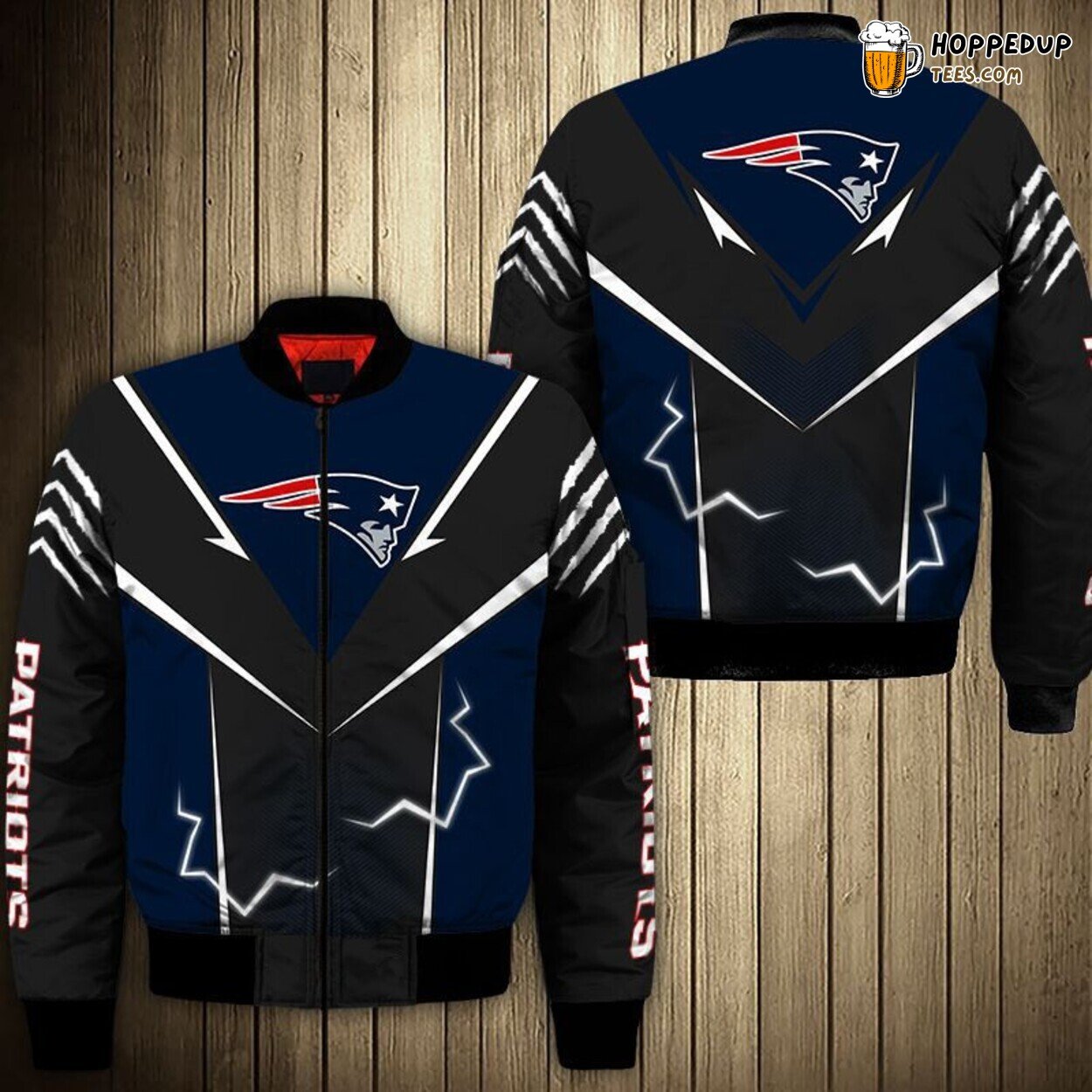 New England Patriots Lightning Graphic Bomber Jacket Men’s Special Edition