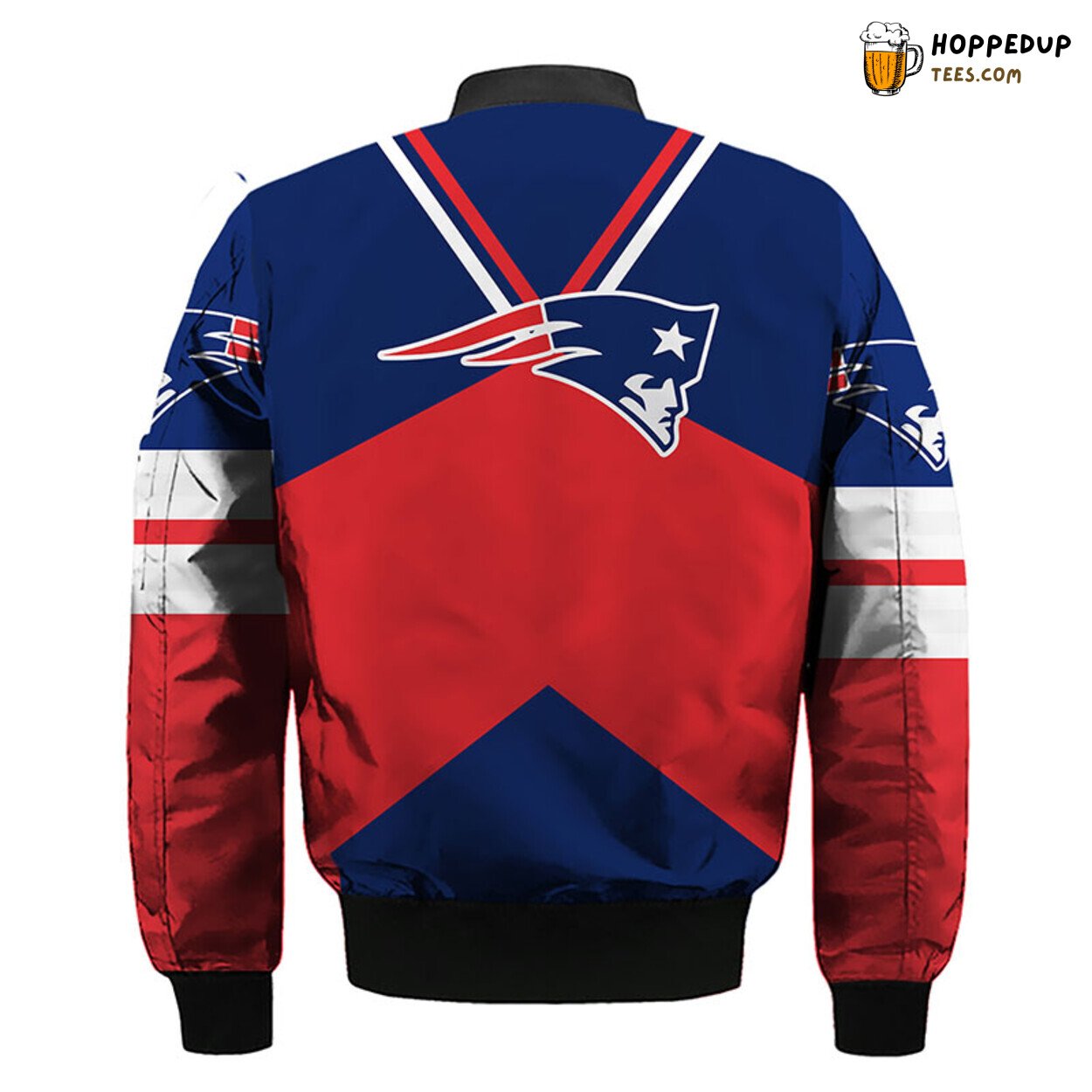 New England Patriots NFL Bomber Jacket Blue Red Distinctive Style