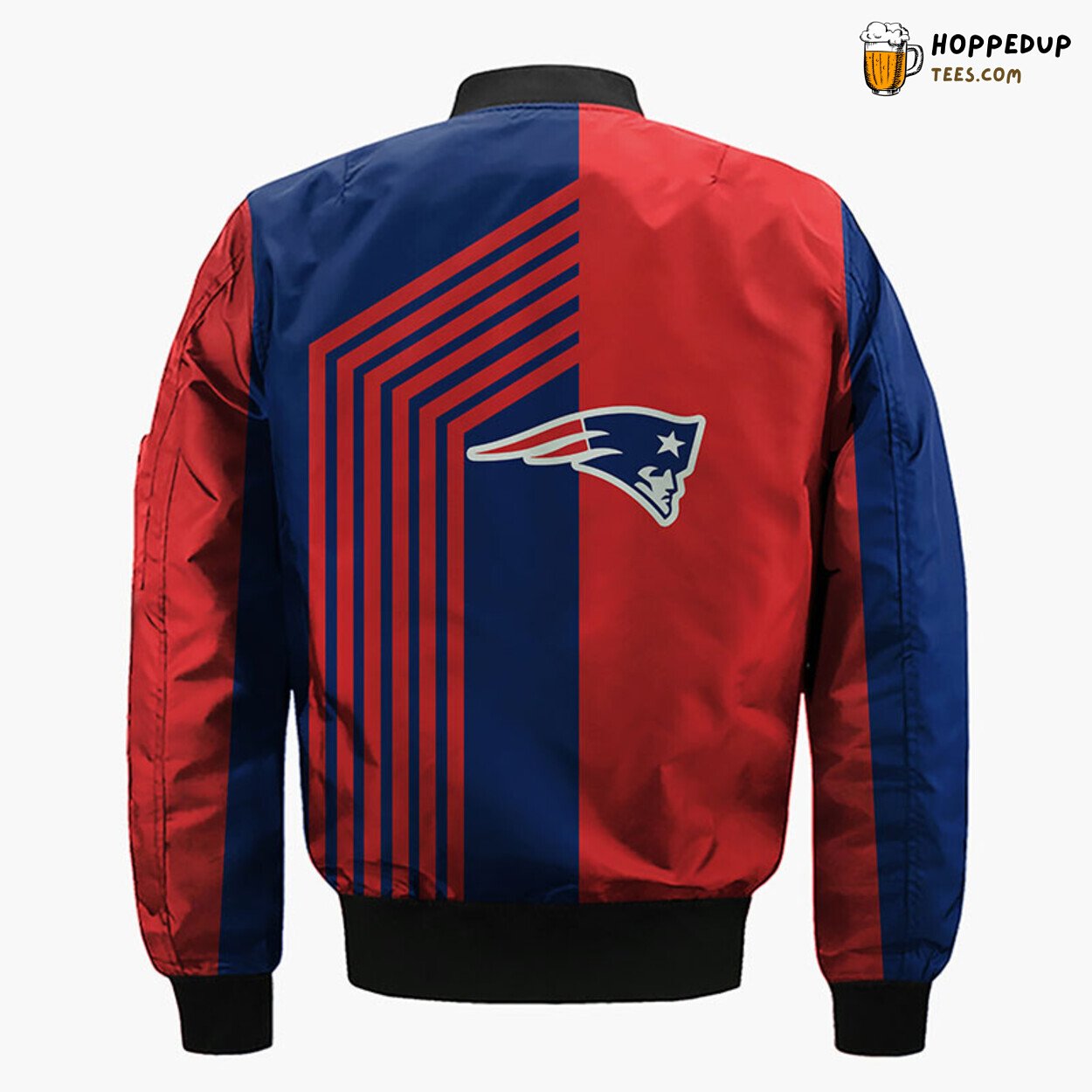 New England Patriots NFL Bomber Jacket Skull Blue Red Style