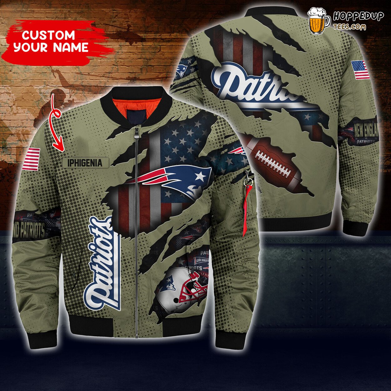 New England Patriots NFL Boyfriend Custom Bomber Jacket Elite Fashion Wear
