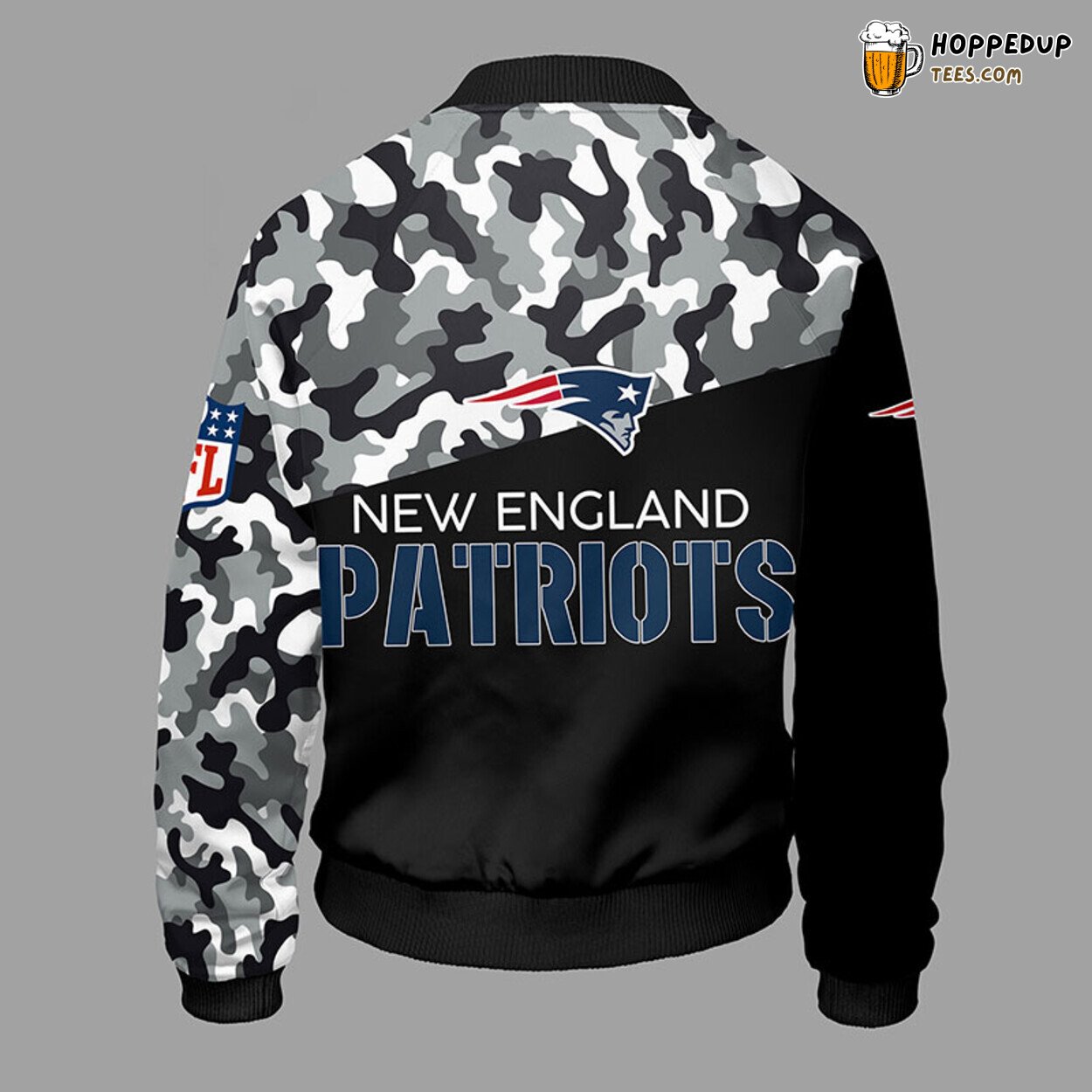 New England Patriots NFL Camouflage Blue Bomber Jacket Unique