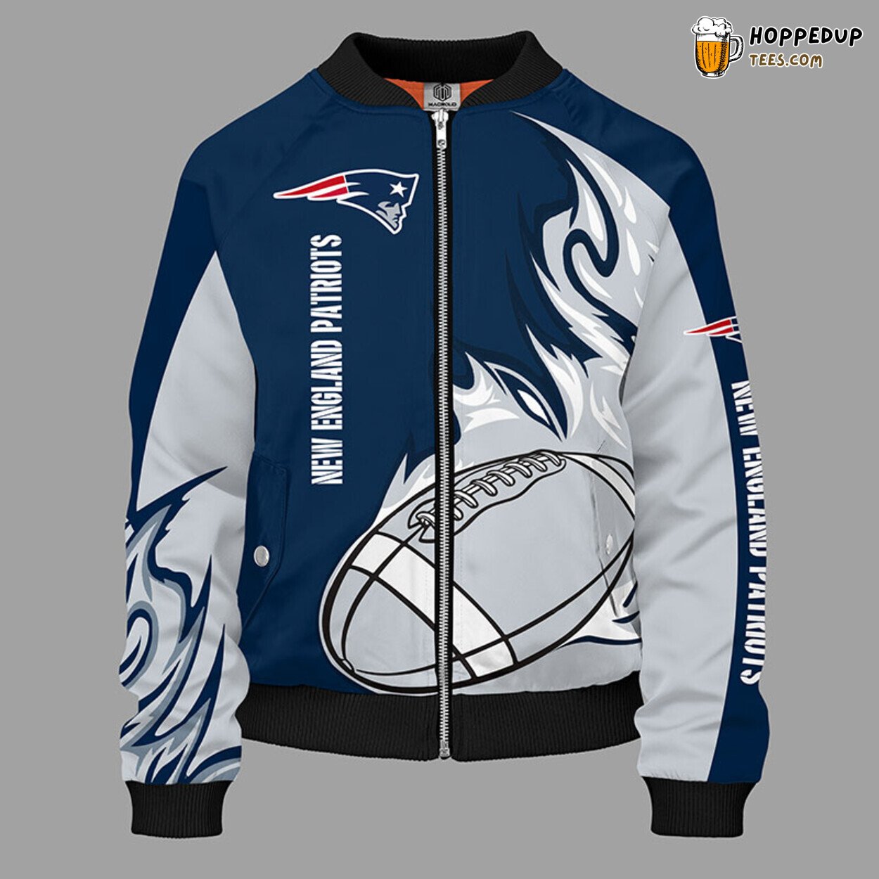 New England Patriots NFL Classic Bomber Jacket Blue Unique Look