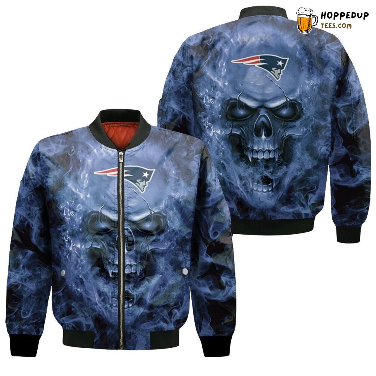 New England Patriots Nfl Fanatic Skull Super Bowl Elite Bomber Jacket