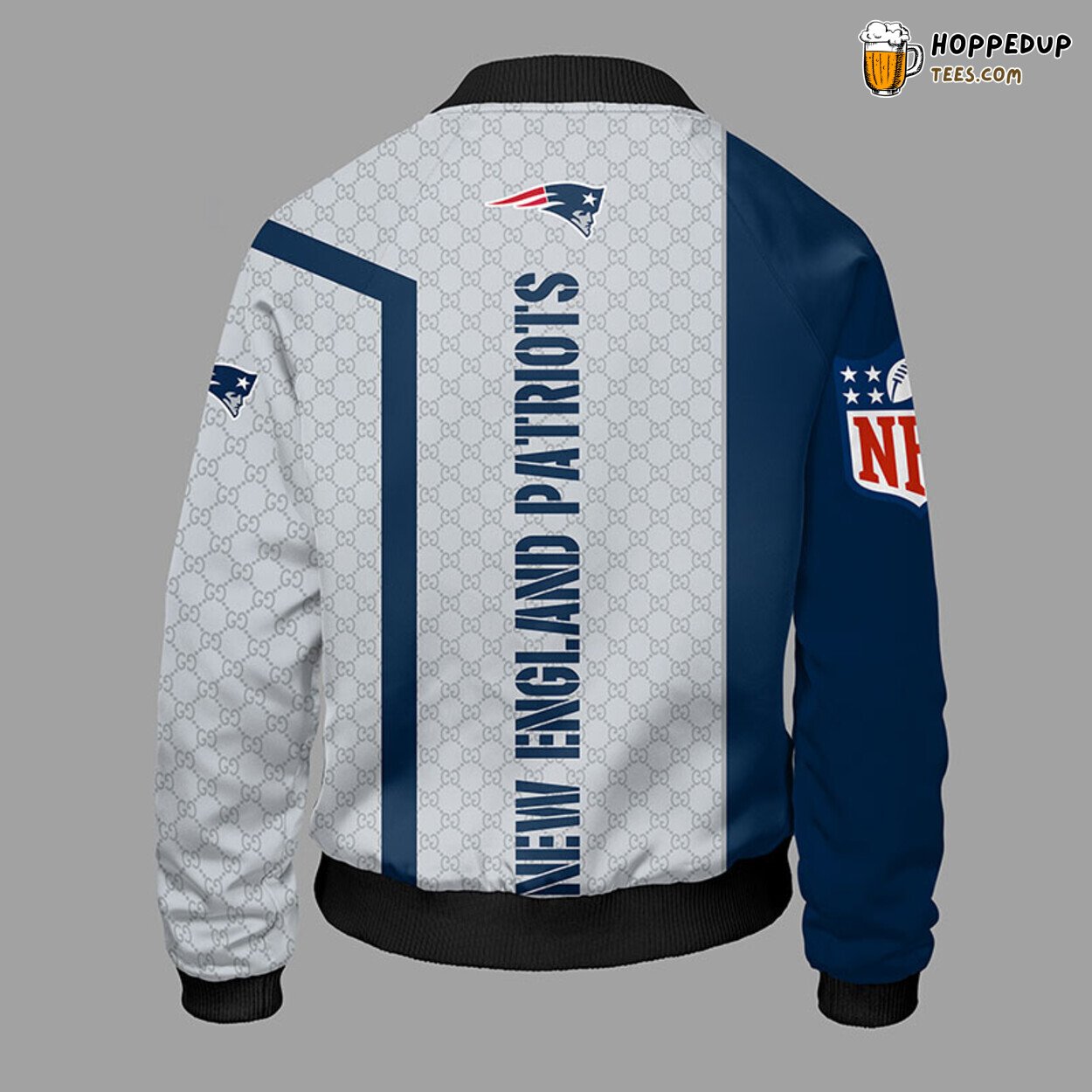 New England Patriots NFL Unisex Bomber Jacket Blue Classic Theme