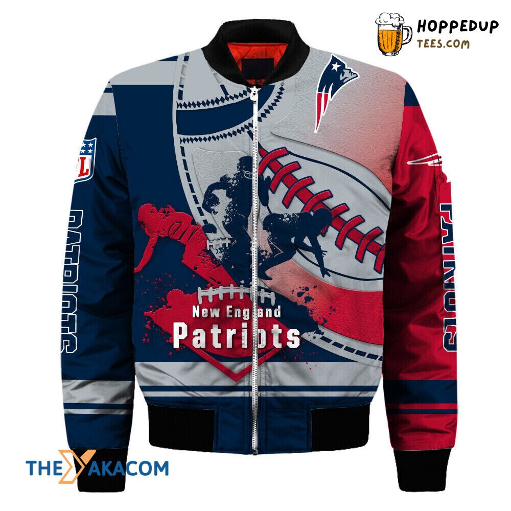 New England Patriots Players Stripes Bomber Jacket Christmas Surprise