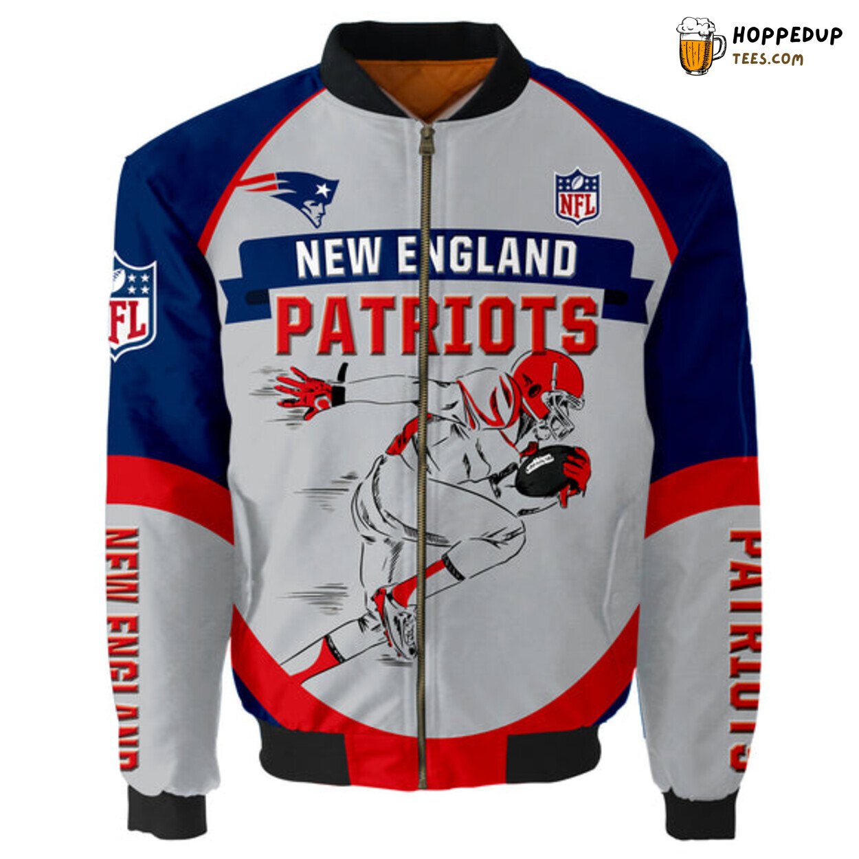 New England Patriots Running Bomber Jacket Graphic Player Football