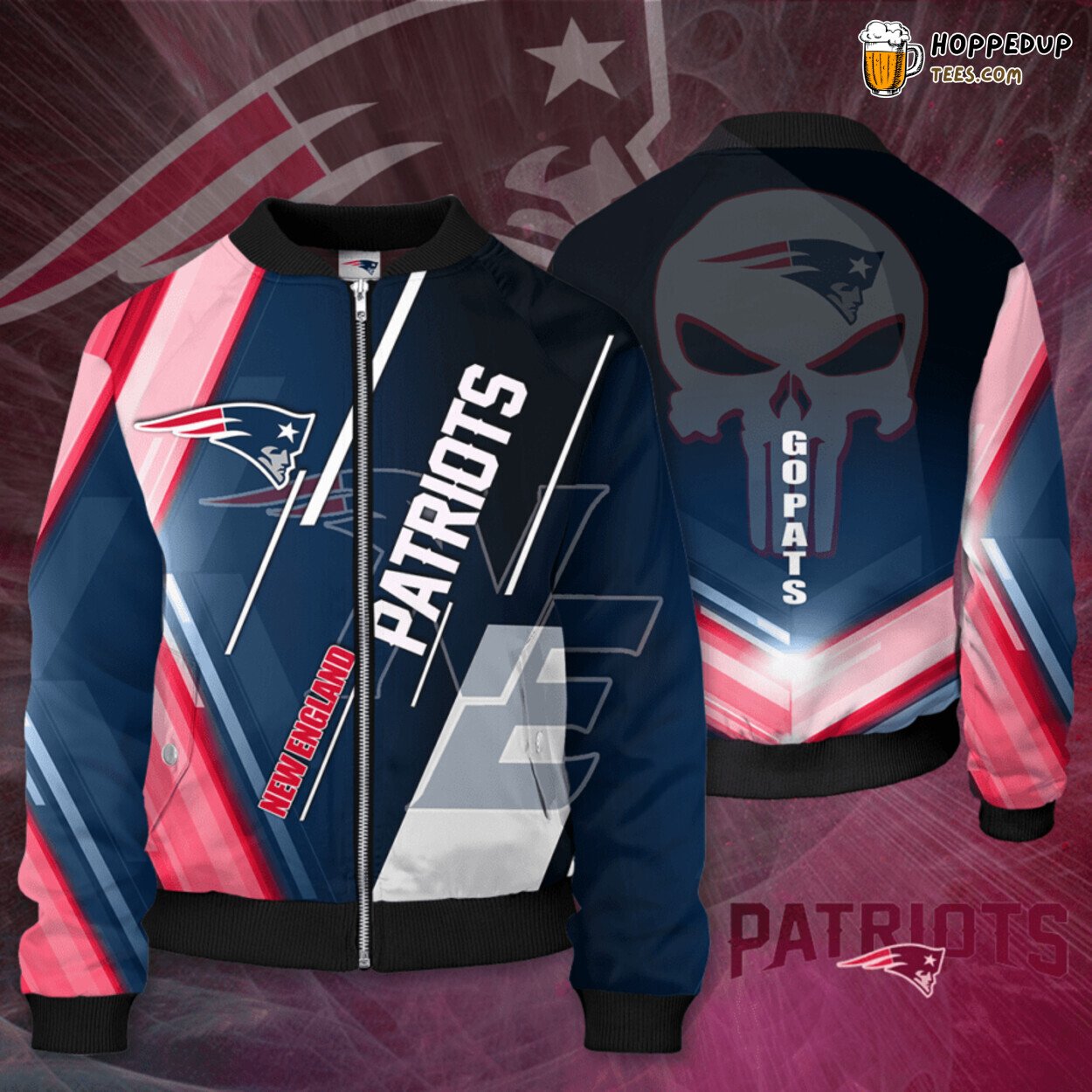 New England Patriots Signature NEP Bomber Jacket Football Fan Premium Wear