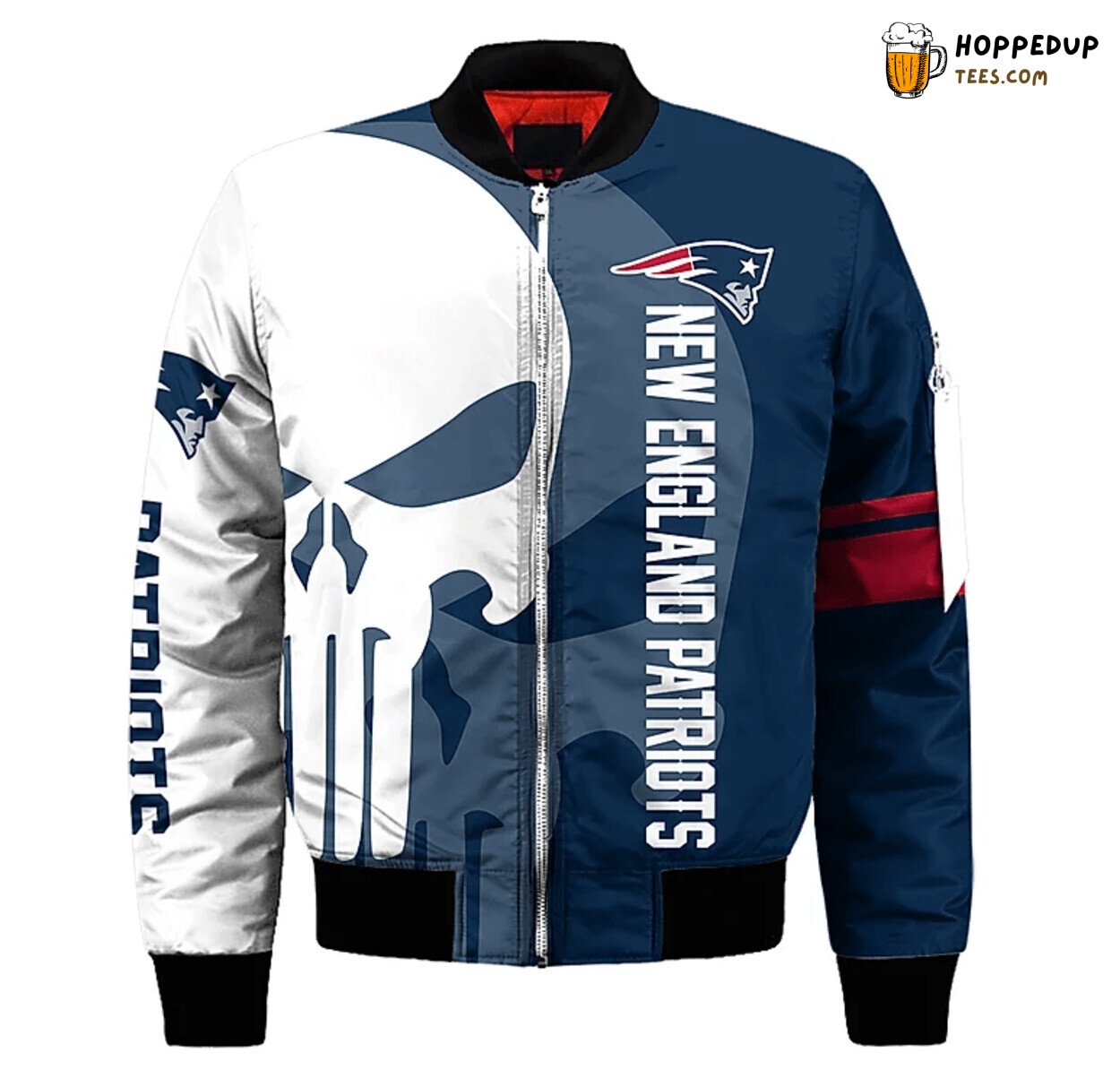 New England Patriots Skulls Men Graphic Bomber Jacket Fans Ultimate Choice