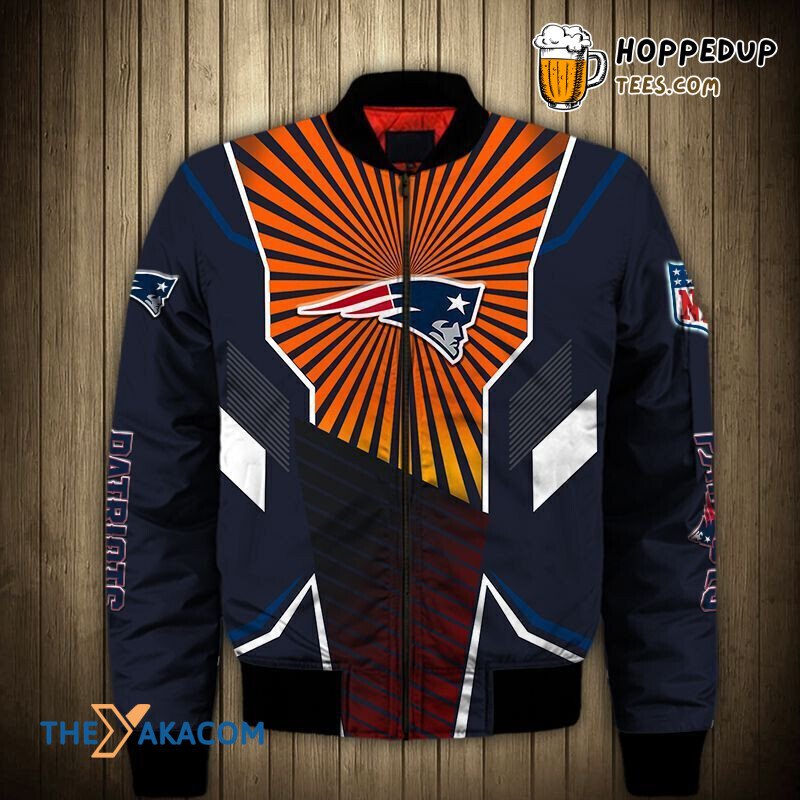New England Patriots Stripes Pattern Bomber Jacket Christmas Gift