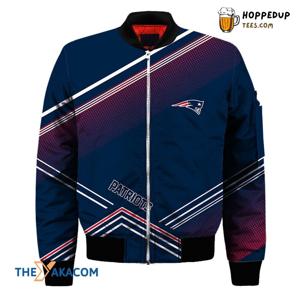 New England Patriots Stripes Polka Bomber Jacket Christmas Gift