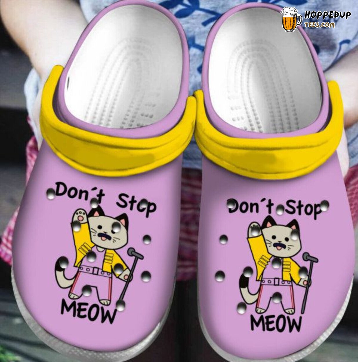 New Freddie Mercury Cat Don’t Stop Meow Themed Rubber Clog Shoes Comfy