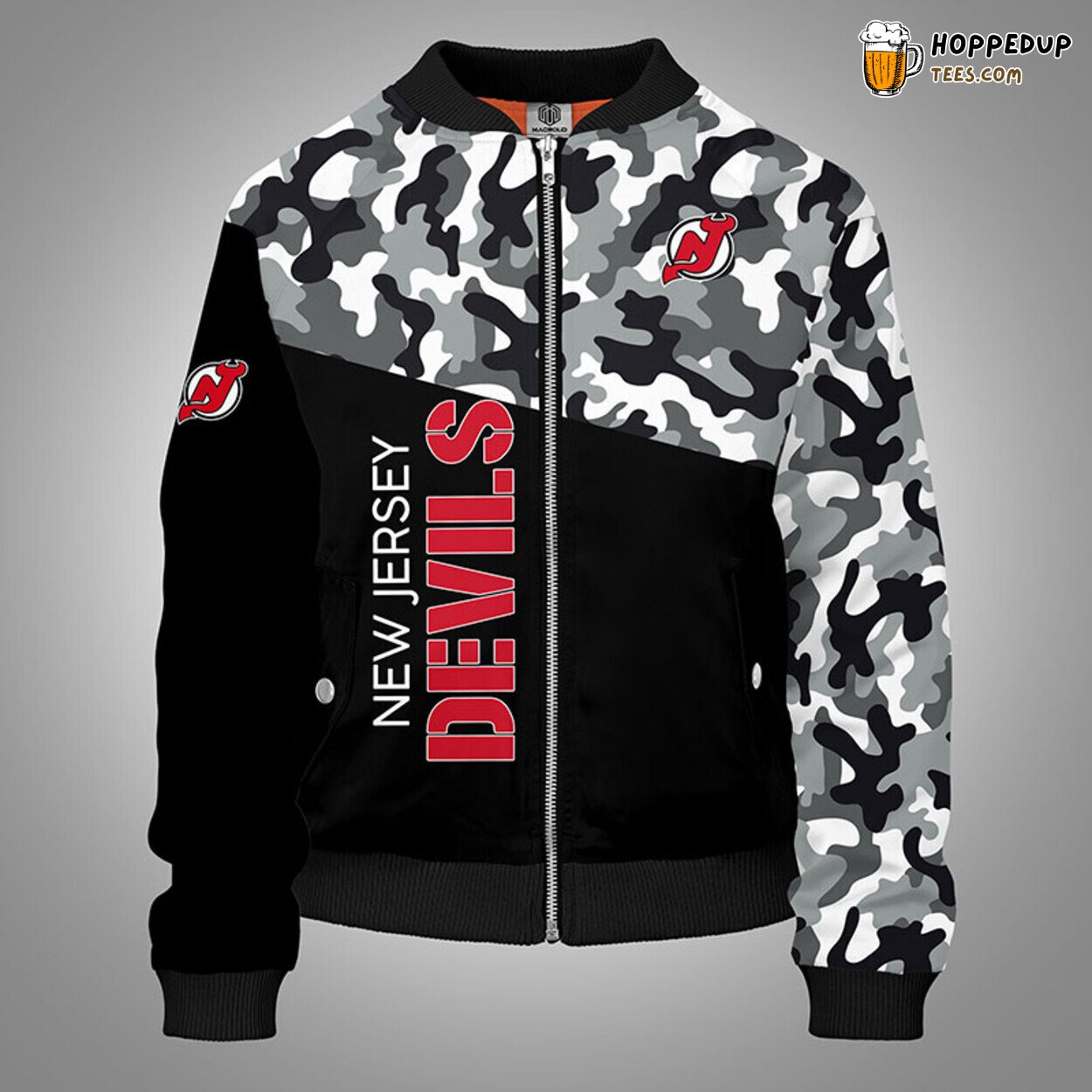 New Jersey Devils NHL Camouflage Black Unique Bomber Jacket Stylish Design