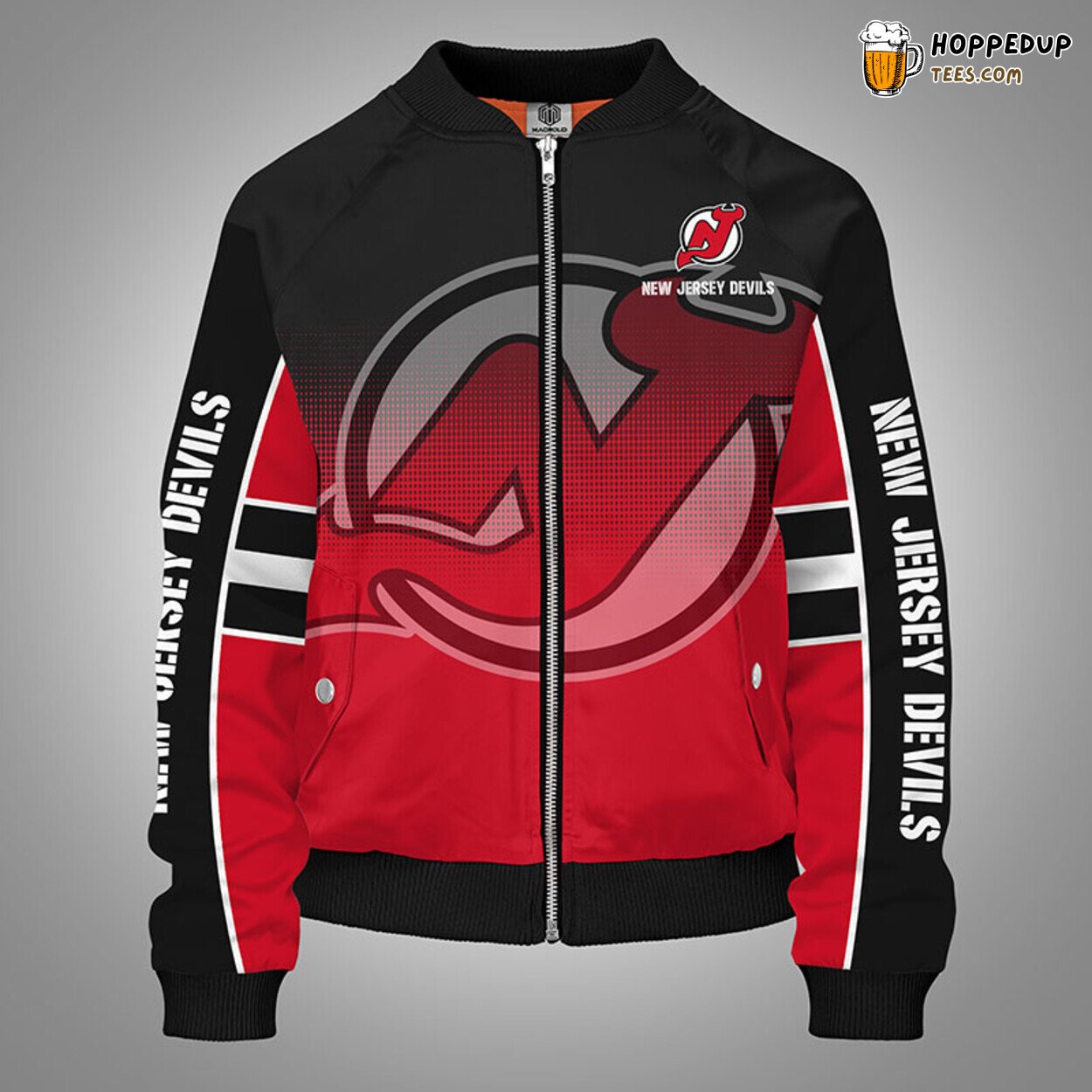 New Jersey Devils NHL Red Unique Bomber Jacket Stylish Themed Design Look