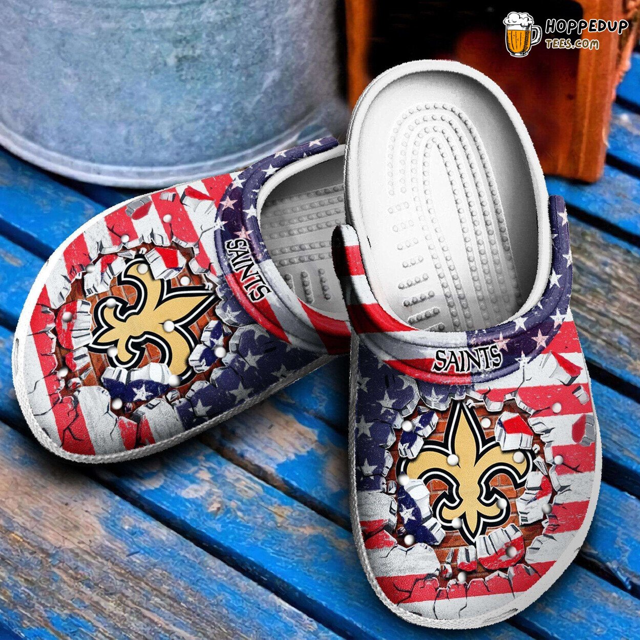 New Orleans Saints American Flag Fan Themed Comfortable Clogs Unique Design