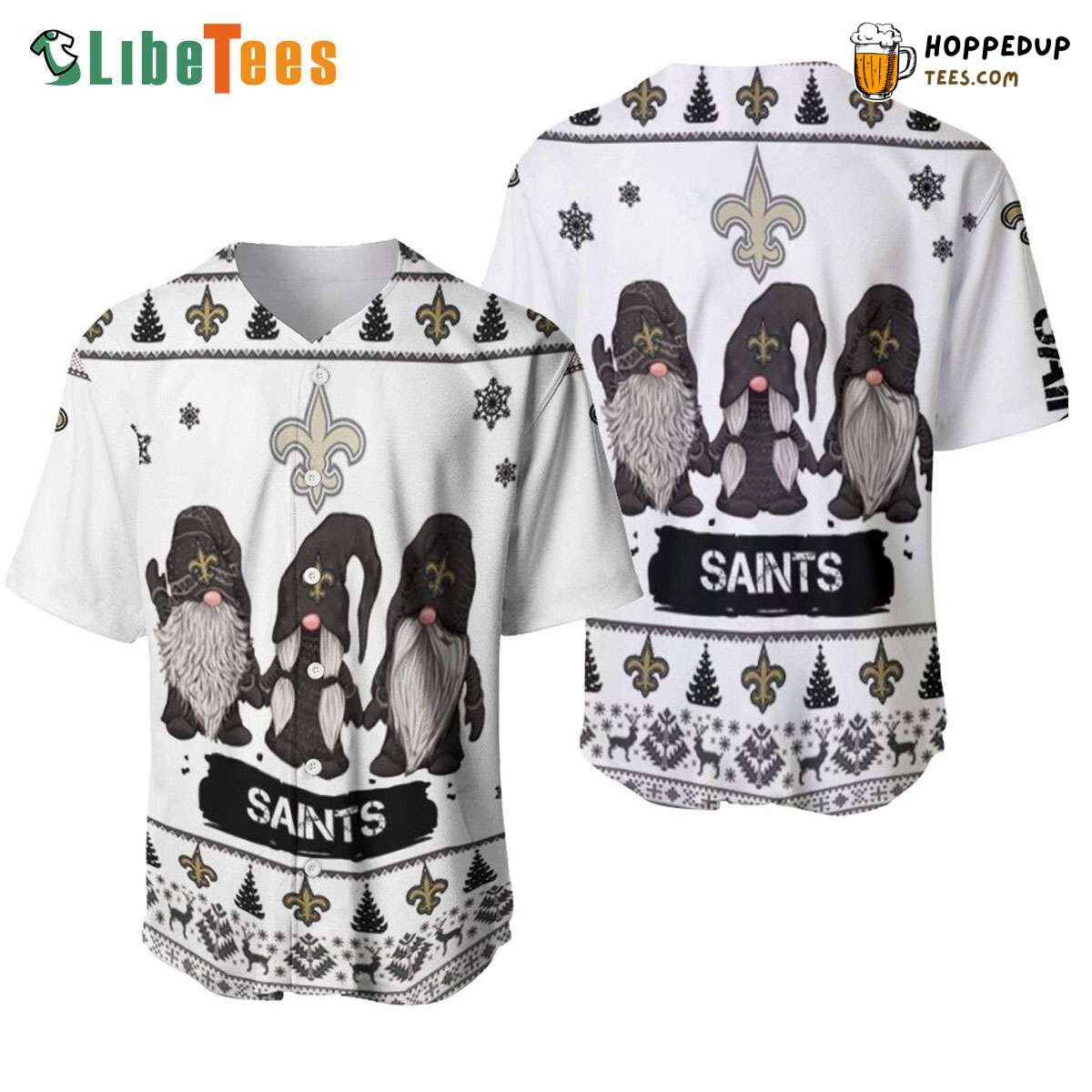 New Orleans Saints Baseball Jersey Christmas Gnomes Perfect Gifts For Your Loved Ones Jersey Shirt