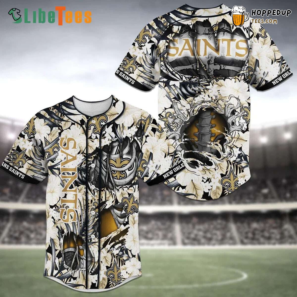 New Orleans Saints Baseball Jersey Flower Perfect Gifts For Your Loved Ones Jersey Shirt
