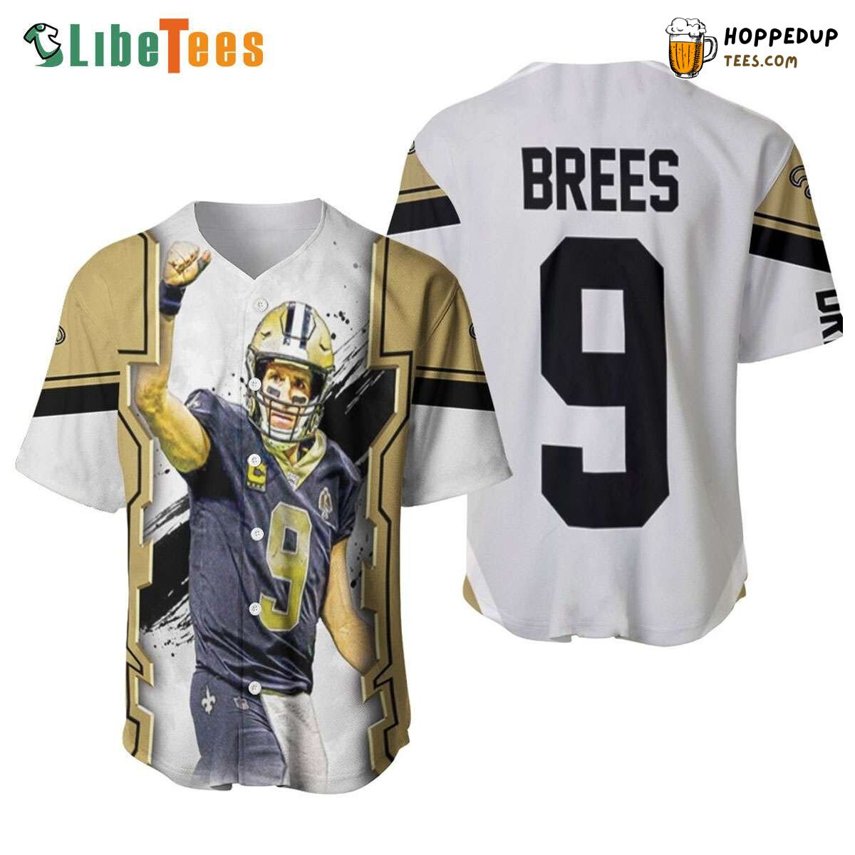 New Orleans Saints Drew Brees Oil Paint Baseball Jersey