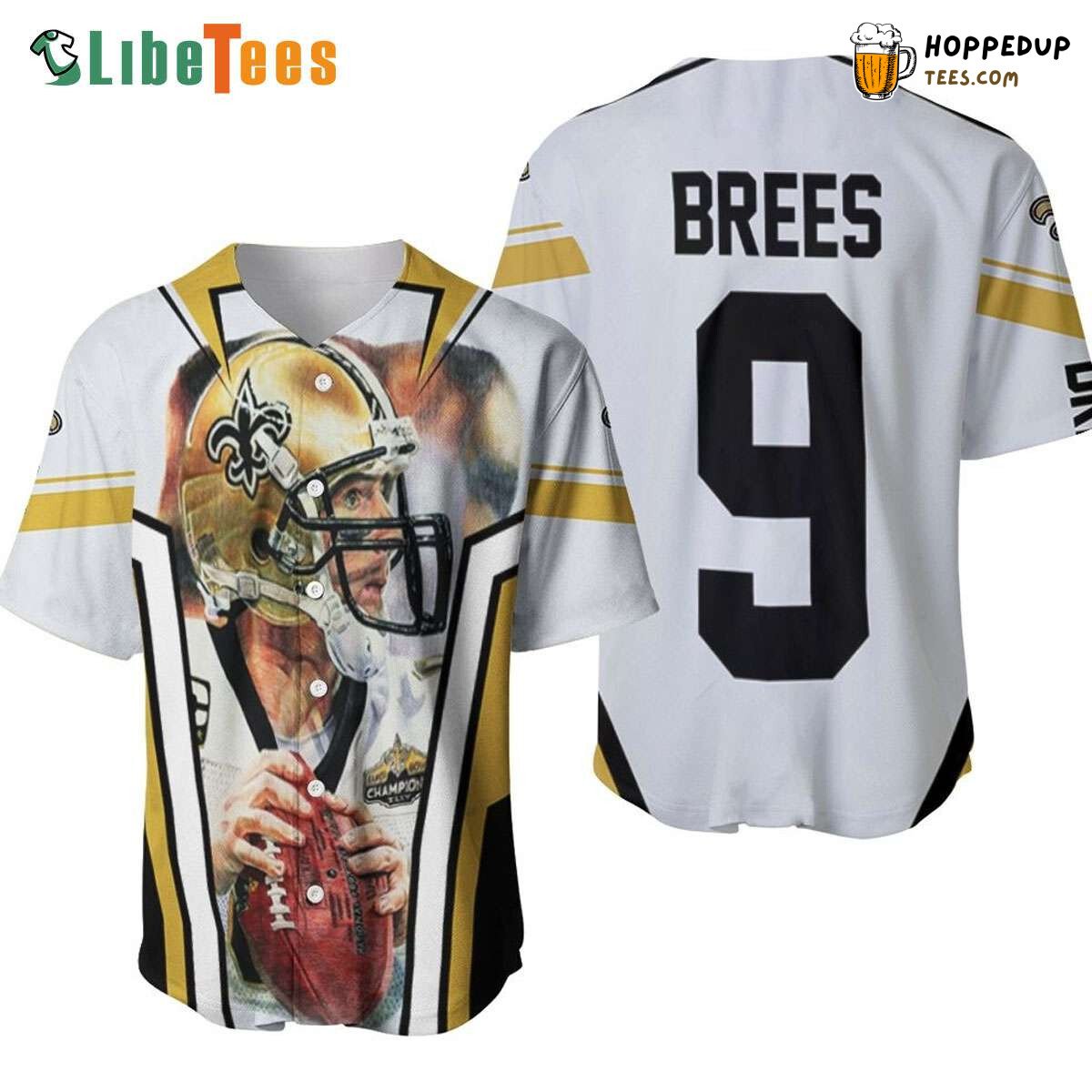New Orleans Saints Drew Brees Super Bowl Champ Baseball Jersey