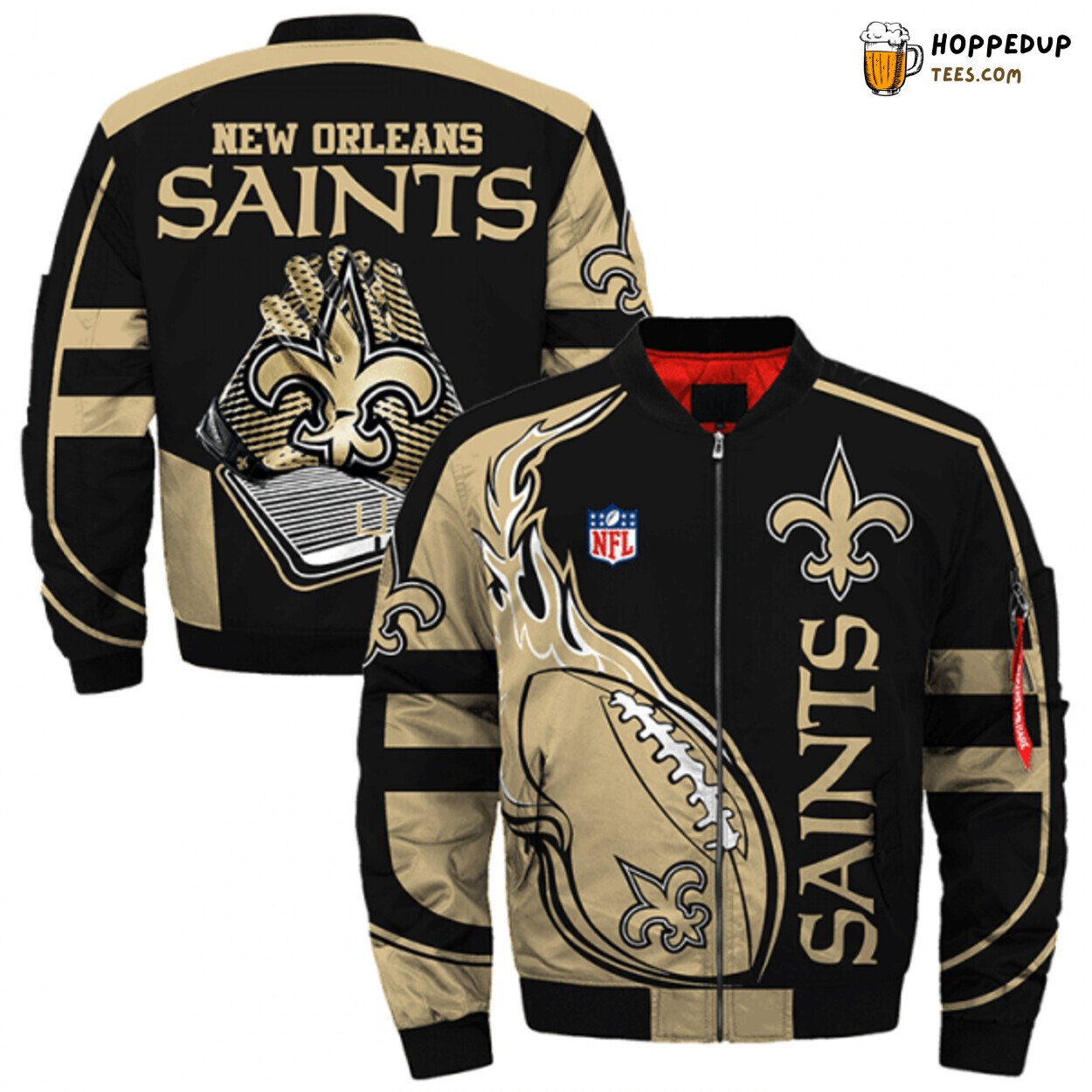 New Orleans Saints Masterful Bomber Jacket in Printful 3D