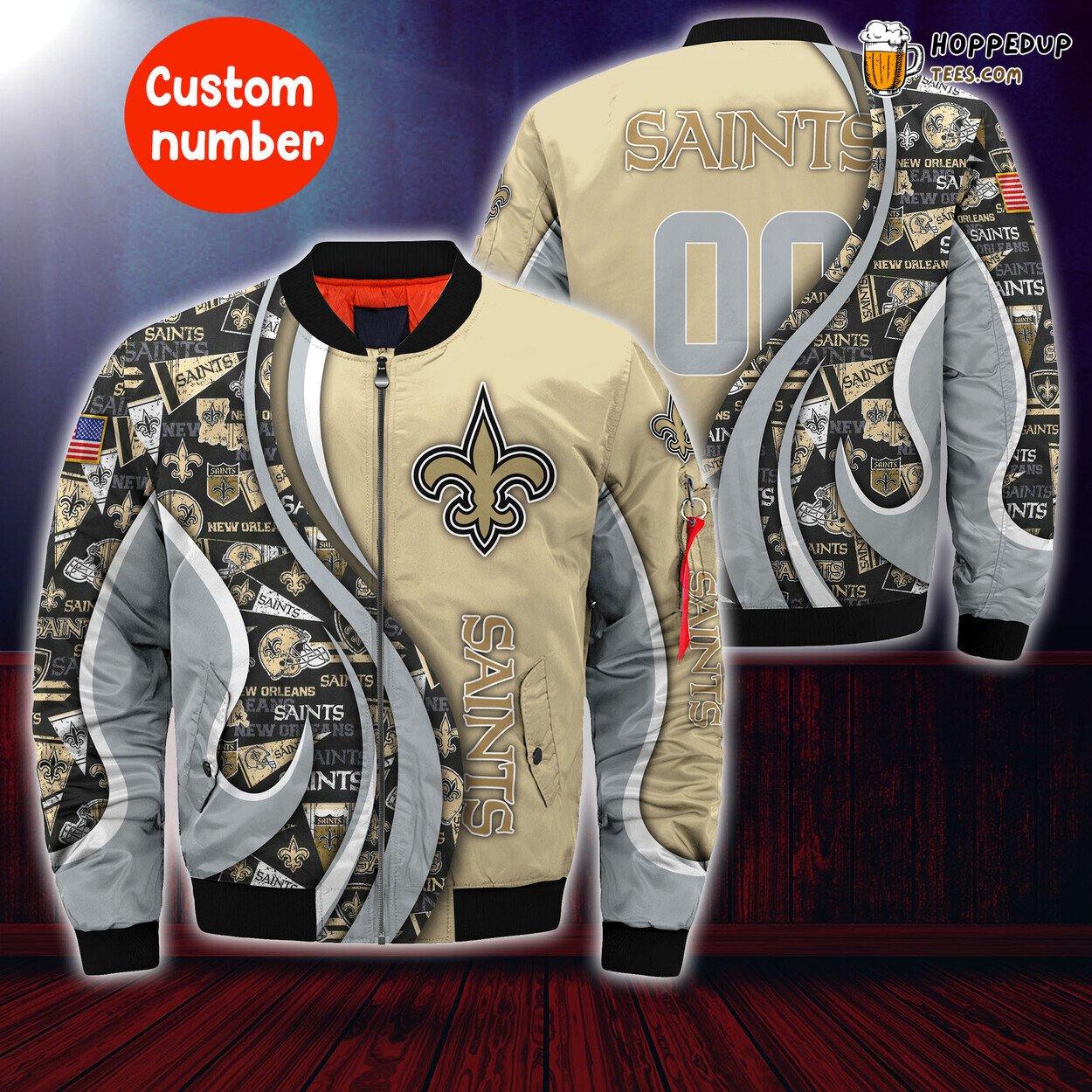 New Orleans Saints NFL Bomber Jacket Custom Number Elite Sportswear Trend