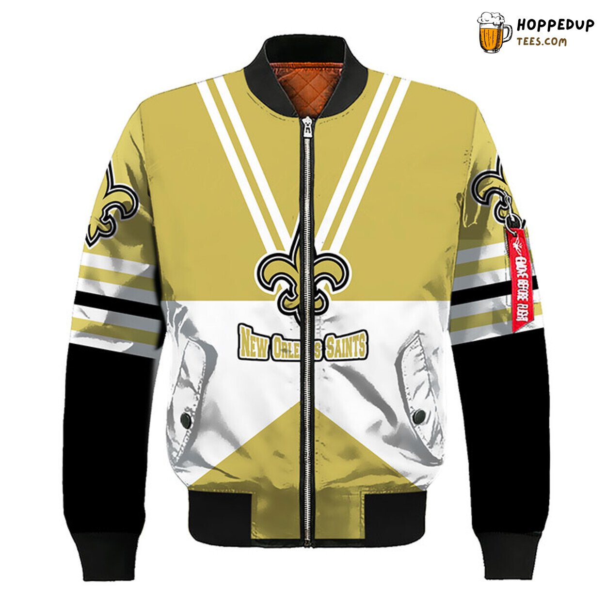New Orleans Saints NFL Bomber Jacket Olive Classic Distinctive