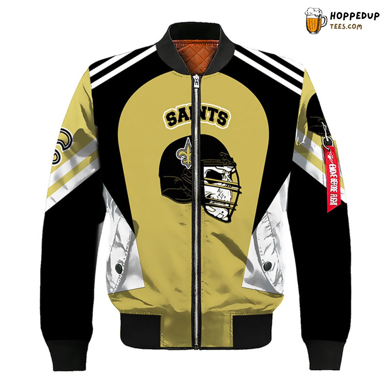 New Orleans Saints NFL Skull Olive Bomber Jacket Distinct Design