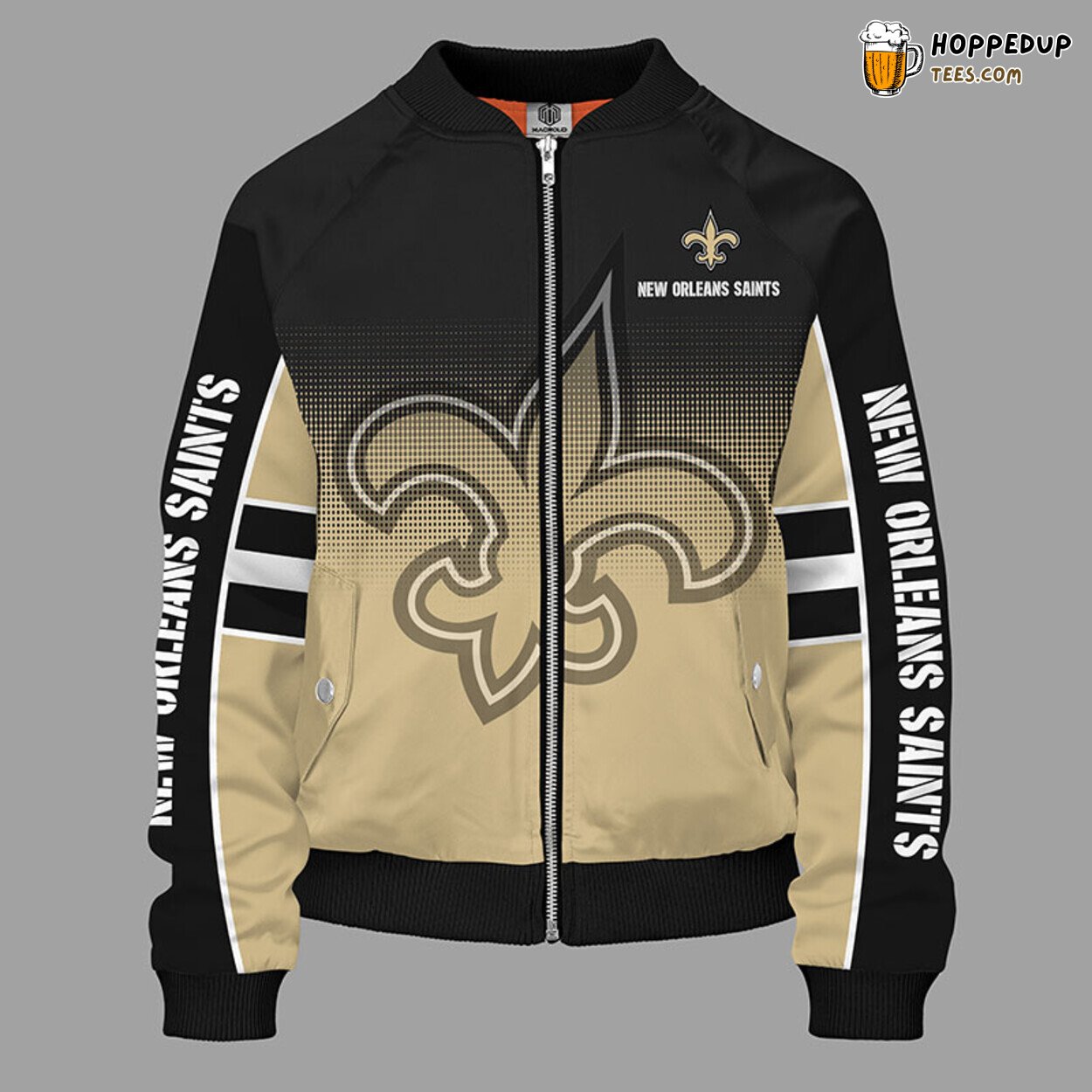 New Orleans Saints NFL Unique Black Bomber Jacket Stylish Distinctive