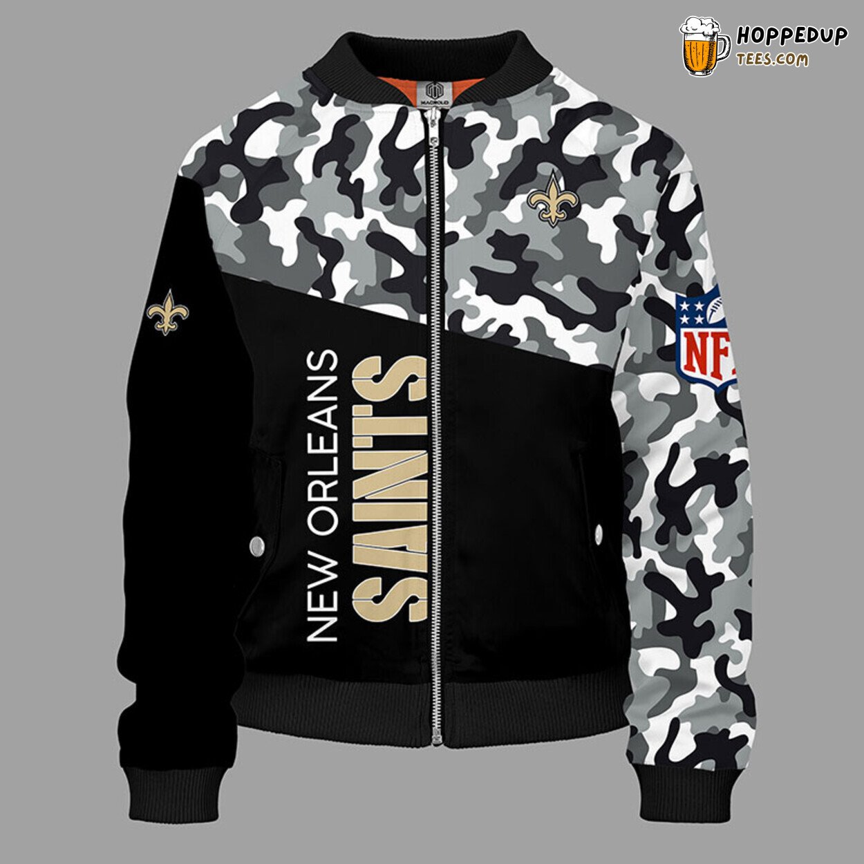 New Orleans Saints NFL Unique Camouflage Bomber Jacket Design