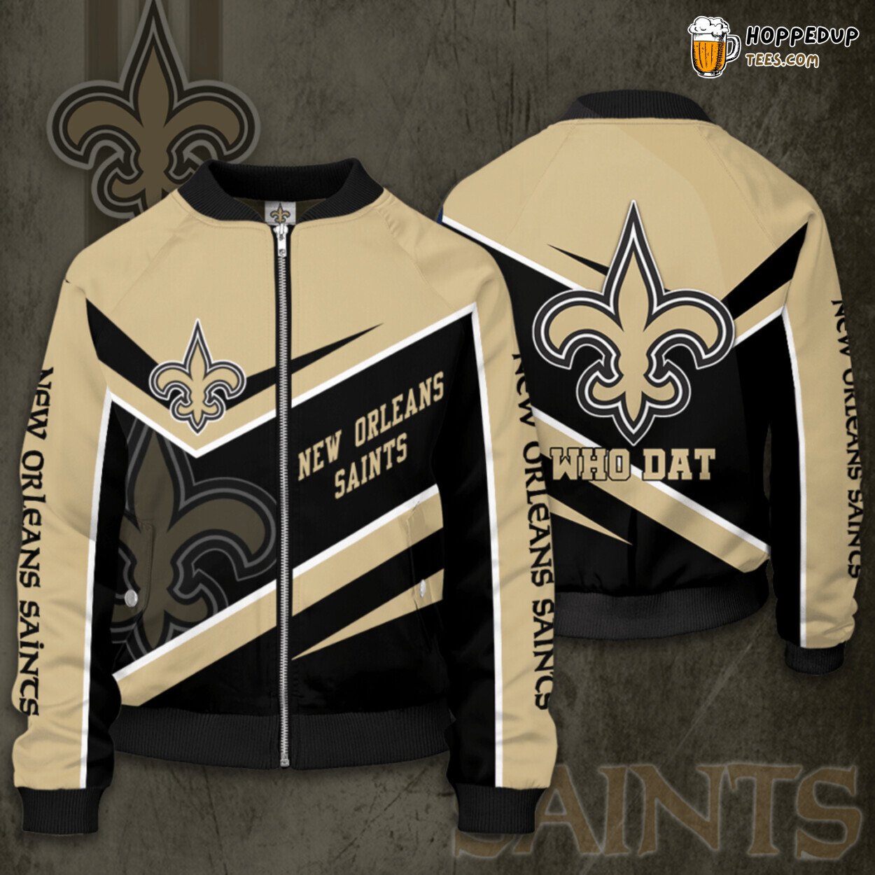 New Orleans Saints NOS Elite Football Fan Bomber Jacket Authentic Wear