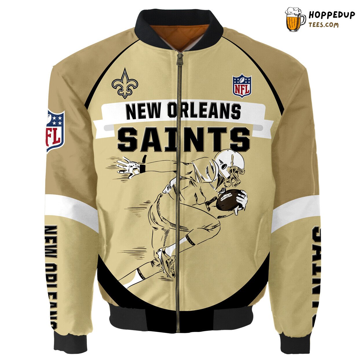 New Orleans Saints Running Men Graphic Bomber Jacket Fan’s Premium Choice