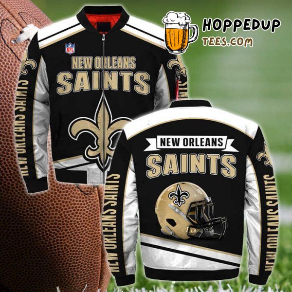 New Orleans Saints Superior Bomber Jacket Design in Printful 3D
