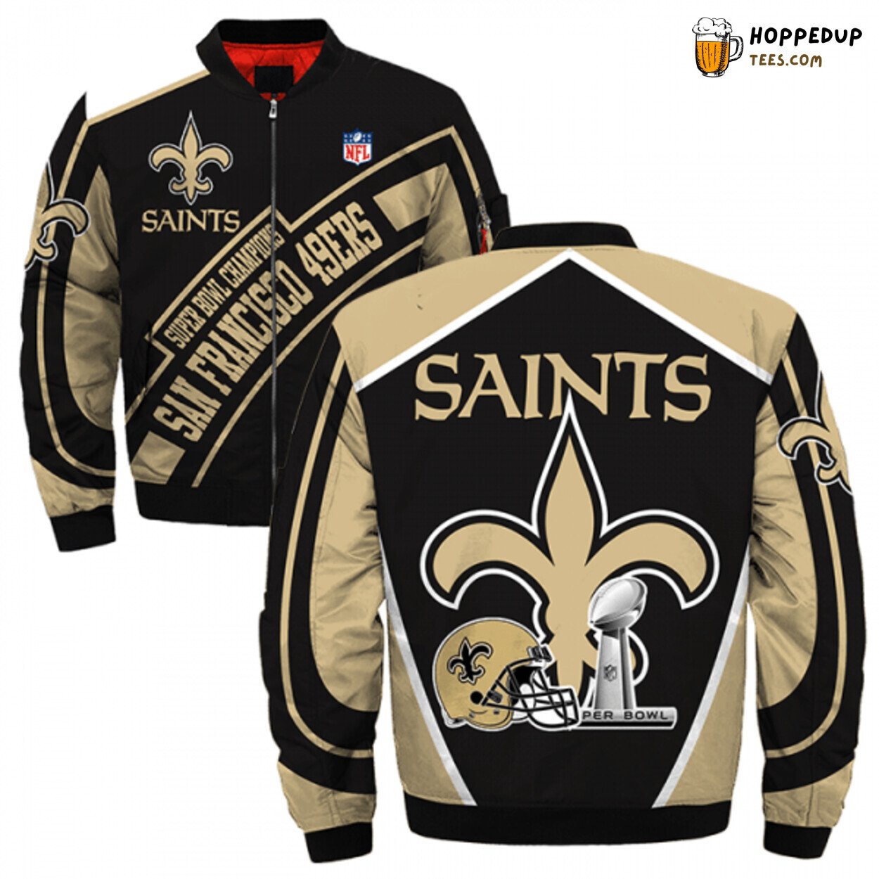 New Orleans Saints Superior Bomber Jacket in Printful 3D
