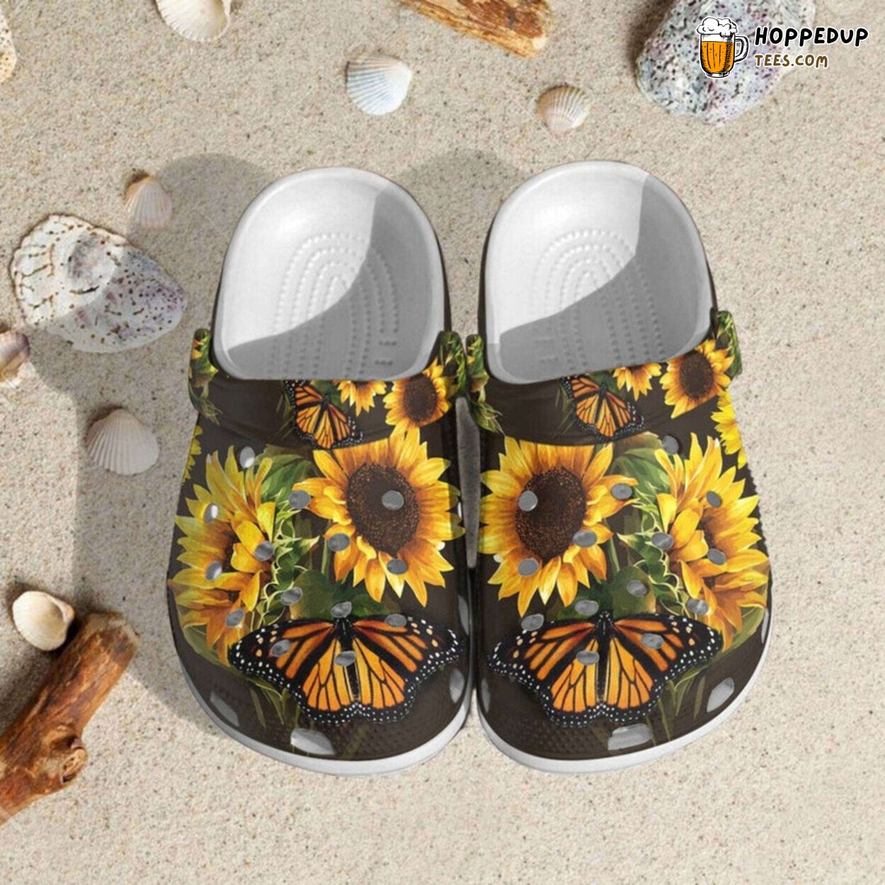 New Sunflowers Themed Comfortable Unique Stylish Design Rubber Clogs