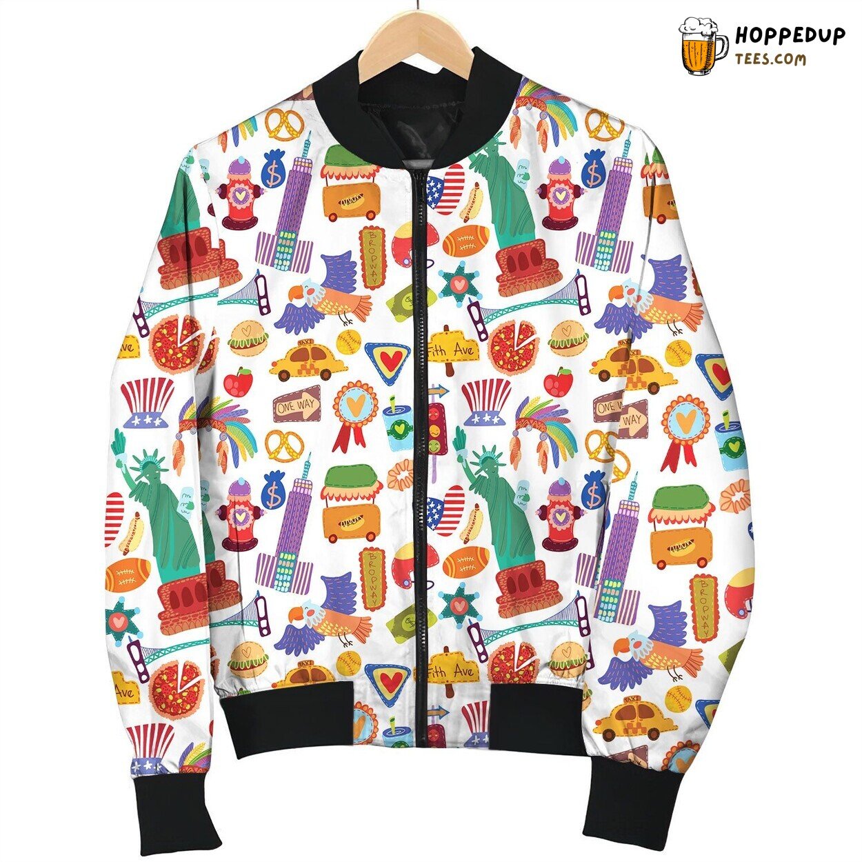 New York City Lights Winter Bomber Jacket Premium Design Series